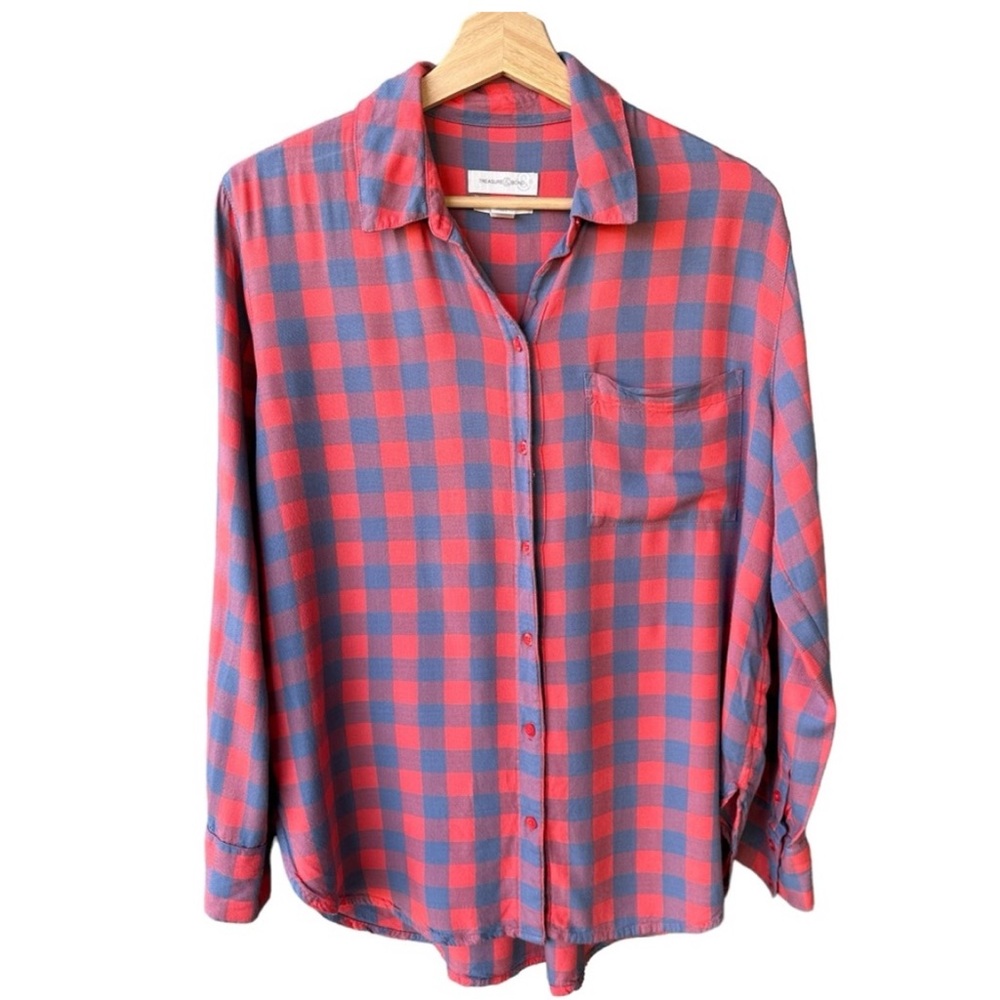 TREASURE & BOND Boyfriend Button Down Blouse Top